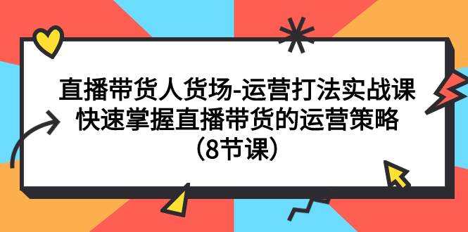 直播带货人货场-运营打法实战课：快速掌握直播带货的运营策略（8节课）网创吧-网创项目资源站-副业项目-创业项目-搞钱项目网创吧