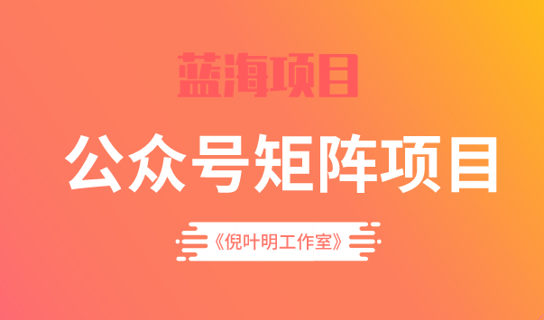 蓝海公众号矩阵项目训练营，0粉冷启动，公众号矩阵账号粉丝突破30w网创吧-网创项目资源站-副业项目-创业项目-搞钱项目网创吧