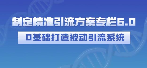 制定精准引流方案专栏6.0，0基础打造被动引流系统网创吧-网创项目资源站-副业项目-创业项目-搞钱项目网创吧