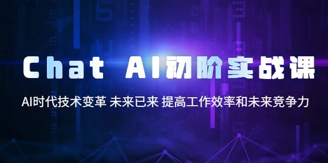 Chat AI初阶实战课,AI时代技术变革 未来已来 提高工作效率和未来竞争力网创吧-网创项目资源站-副业项目-创业项目-搞钱项目网创吧