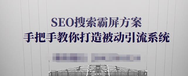 SEO搜索霸屏方案，手把手教你打造被动引流系统【视频课程】网创吧-网创项目资源站-副业项目-创业项目-搞钱项目网创吧