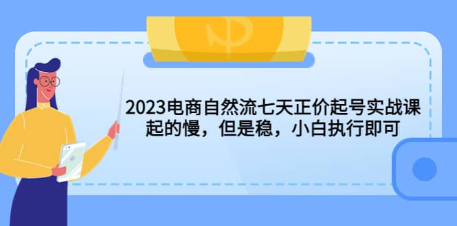 2023电商自然流七天正价起号实战课：起的慢，但是稳，小白执行即可网创吧-网创项目资源站-副业项目-创业项目-搞钱项目网创吧