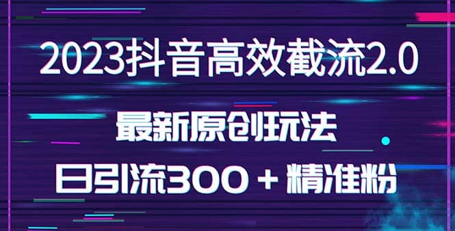 日引300+创业粉,独家抖音高效截流2.0玩法(价值1280)网创吧-网创项目资源站-副业项目-创业项目-搞钱项目网创吧
