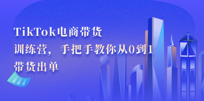 TikTok电商带货训练营，手把手教你从0到1带货出单网创吧-网创项目资源站-副业项目-创业项目-搞钱项目网创吧