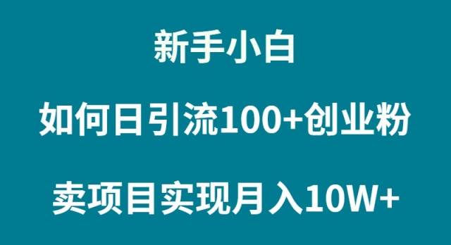 新手小白如何通过卖项目实现月入10W+网创吧-网创项目资源站-副业项目-创业项目-搞钱项目网创吧