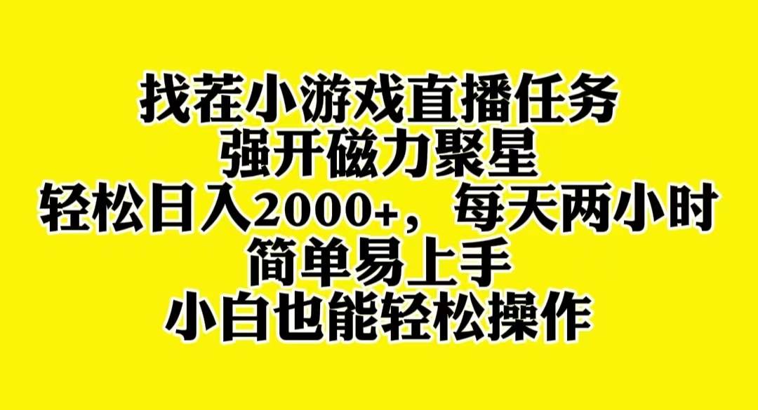 找茬小游戏直播，强开磁力聚星，轻松日入2000+，小白也能轻松上手网创吧-网创项目资源站-副业项目-创业项目-搞钱项目网创吧