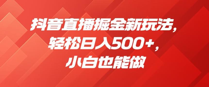 抖音直播掘金新玩法，轻松日入500+，小白也能做【揭秘】网创吧-网创项目资源站-副业项目-创业项目-搞钱项目网创吧