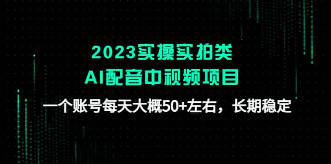 2023实操实拍类AI配音中视频项目，一个账号每天大概50+左右，长期稳定网创吧-网创项目资源站-副业项目-创业项目-搞钱项目网创吧