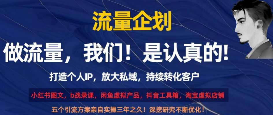 流量企划，打造个人IP，放大私域，持续转化客户【揭秘】网创吧-网创项目资源站-副业项目-创业项目-搞钱项目网创吧