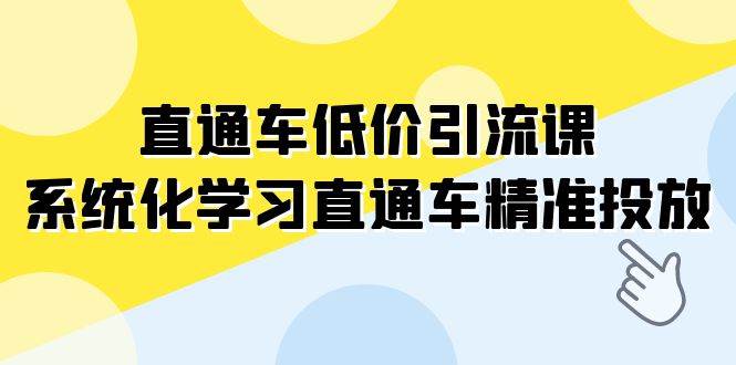 （7698期）直通车-低价引流课，系统化学习直通车精准投放（14节课）网创吧-网创项目资源站-副业项目-创业项目-搞钱项目网创吧