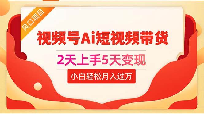 （10807期）2天上手5天变现视频号Ai短视频带货0粉丝0基础小白轻松月入过万网创吧-网创项目资源站-副业项目-创业项目-搞钱项目网创吧