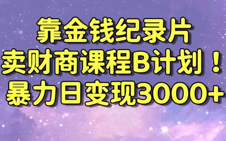 财经纪录片联合财商课程的变现策略，暴力日变现3000+，喂饭级别教学【揭秘】网创吧-网创项目资源站-副业项目-创业项目-搞钱项目网创吧