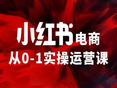 小红书电商从0-1实操运营课，让你从小白到精英网创吧-网创项目资源站-副业项目-创业项目-搞钱项目网创吧