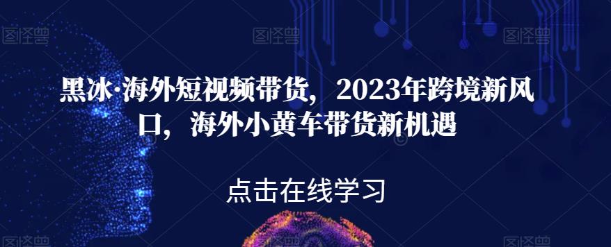黑冰·海外短视频带货，2023年跨境新风口，海外小黄车带货新机遇网创吧-网创项目资源站-副业项目-创业项目-搞钱项目网创吧