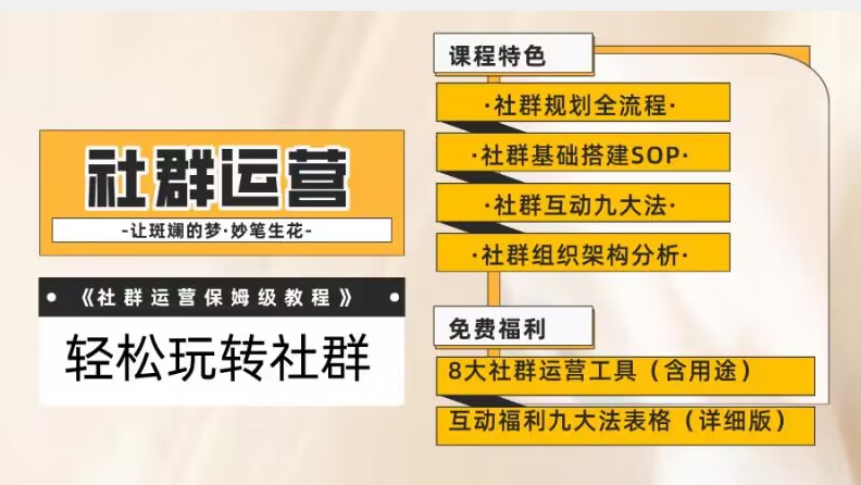 【社群运营】保姆式教程：九大互动法，八款社群运营工具助你轻松玩转社群【揭秘】网创吧-网创项目资源站-副业项目-创业项目-搞钱项目网创吧
