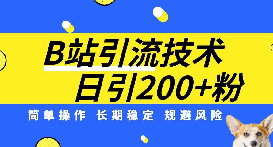 B站引流技术：每天引流200精准粉，简单操作，长期稳定，规避风险网创吧-网创项目资源站-副业项目-创业项目-搞钱项目网创吧