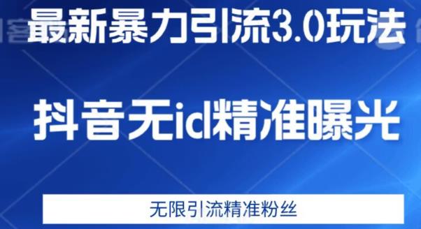 最新暴力引流3.0版本，抖音无id暴力引流各行业精准用户网创吧-网创项目资源站-副业项目-创业项目-搞钱项目网创吧