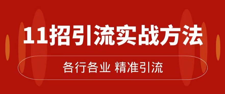 精准引流术：11招引流实战方法，让你私域流量加到爆（11节课完整)网创吧-网创项目资源站-副业项目-创业项目-搞钱项目网创吧