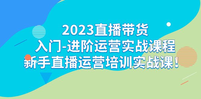 2023直播带货入门-进阶运营实战课程:新手直播运营培训实战课网创吧-网创项目资源站-副业项目-创业项目-搞钱项目网创吧