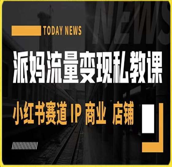 派妈流量变现私教课，小红书赛道IP  商业  店铺 网创吧-网创项目资源站-副业项目-创业项目-搞钱项目网创吧