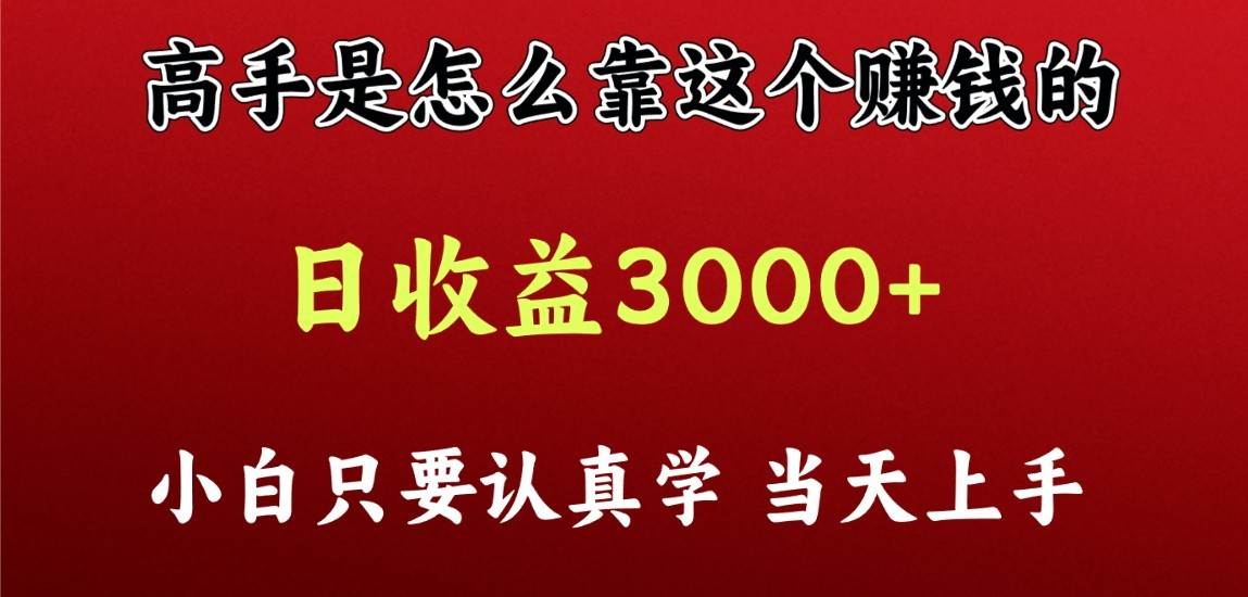 看高手是怎么赚钱的，一天收益至少3000+以上，小白当天上手网创吧-网创项目资源站-副业项目-创业项目-搞钱项目网创吧