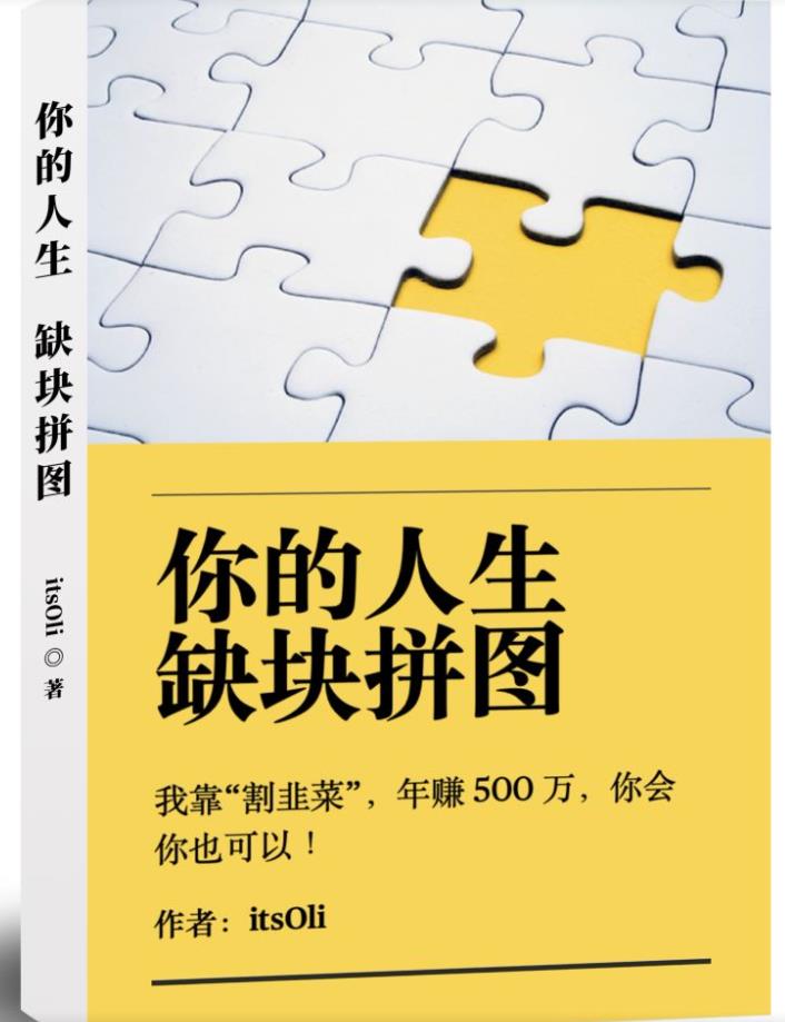 某高赞电子书《你的人生，缺块拼图——我靠“割韭菜”，年赚500万，你会你也可以》网创吧-网创项目资源站-副业项目-创业项目-搞钱项目网创吧