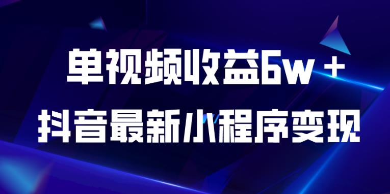 抖音最新小程序变现项目，单视频收益6w＋，小白可做【揭秘】网创吧-网创项目资源站-副业项目-创业项目-搞钱项目网创吧