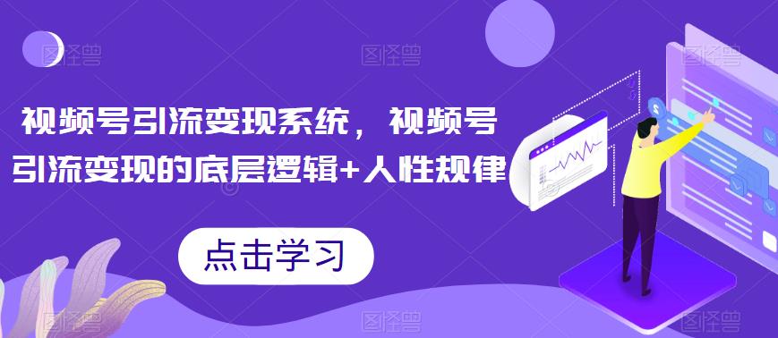 视频号引流变现系统，视频号引流变现的底层逻辑+人性规律网创吧-网创项目资源站-副业项目-创业项目-搞钱项目网创吧