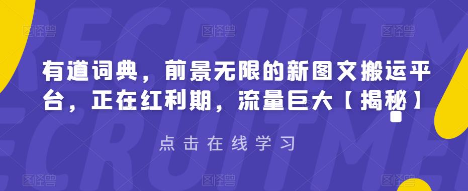 有道词典，前景无限的新图文搬运平台，正在红利期，流量巨大【揭秘】网创吧-网创项目资源站-副业项目-创业项目-搞钱项目网创吧