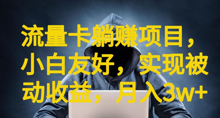 流量卡躺赚项目，小白友好，开设后台，实现被动收益，只要出卡，就能一直赚钱，利润高昂【揭秘】网创吧-网创项目资源站-副业项目-创业项目-搞钱项目网创吧