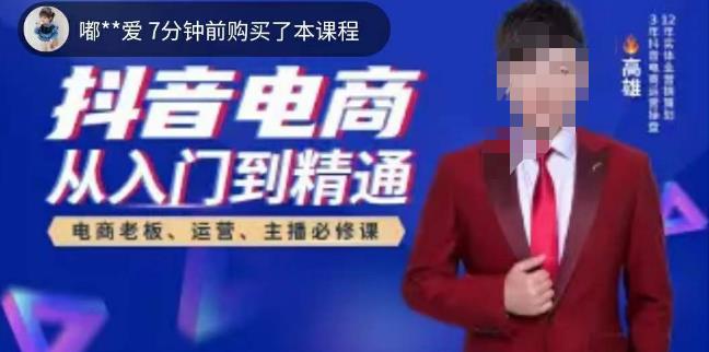 高雄哥·抖音电商从入门到精通，​从账号、流量、人货场、主播、店铺五个方面全面解析抖音电商核心逻辑网创吧-网创项目资源站-副业项目-创业项目-搞钱项目网创吧