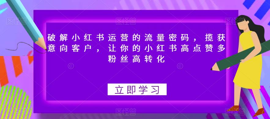 破解小红书运营的流量密码，揽获意向客户，让你的小红书高点赞多粉丝高转化网创吧-网创项目资源站-副业项目-创业项目-搞钱项目网创吧