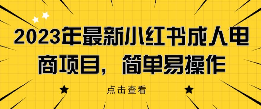 2023年最新小红书成人电商项目，简单易操作【详细教程】【揭秘】网创吧-网创项目资源站-副业项目-创业项目-搞钱项目网创吧