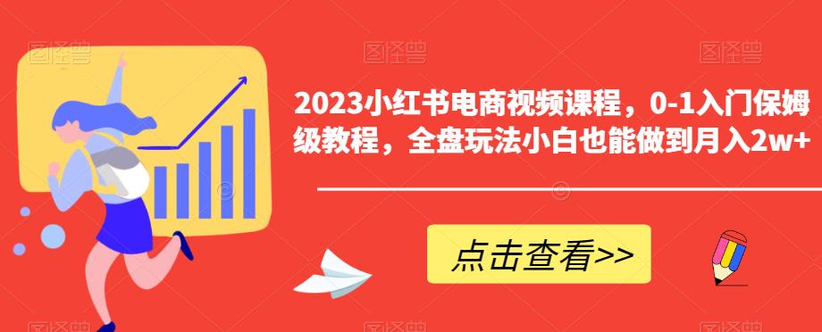 2023小红书电商视频课程,0-1入门保姆级教程,全盘玩法小白也能做到月入2w+网创吧-网创项目资源站-副业项目-创业项目-搞钱项目网创吧