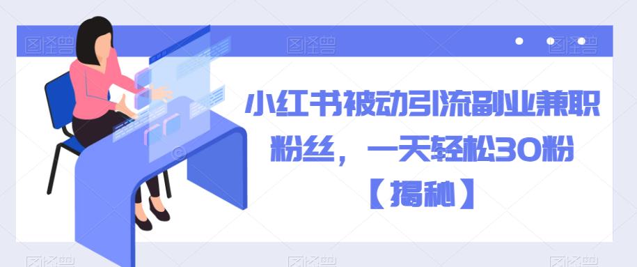 小红书被动引流副业兼职粉丝，一天轻松30粉【揭秘】网创吧-网创项目资源站-副业项目-创业项目-搞钱项目网创吧