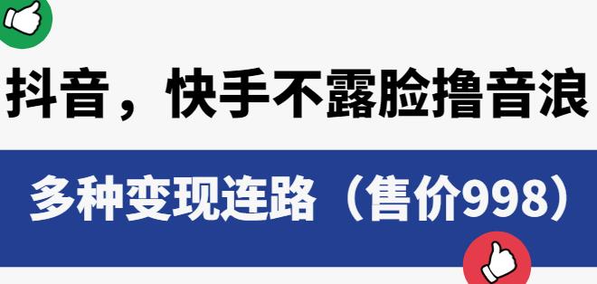 抖音快手不露脸撸音浪项目，多种变现连路（售价998）网创吧-网创项目资源站-副业项目-创业项目-搞钱项目网创吧