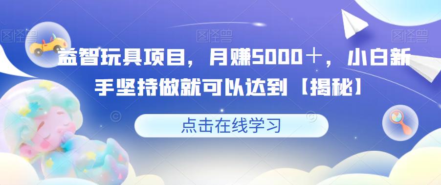 益智玩具项目，月赚5000＋，小白新手坚持做就可以达到【揭秘】网创吧-网创项目资源站-副业项目-创业项目-搞钱项目网创吧