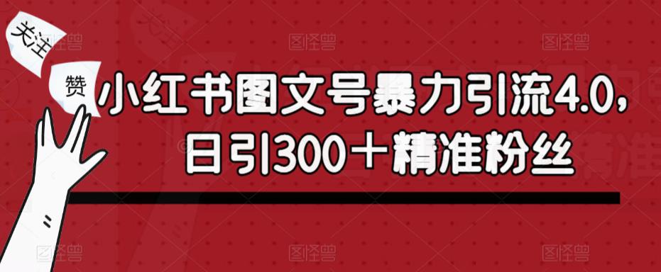 小红书图文号暴力引流4.0，日引300＋精准粉丝【揭秘】网创吧-网创项目资源站-副业项目-创业项目-搞钱项目网创吧