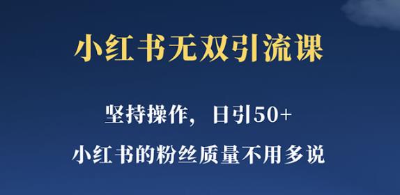 小红书无双课一天引50+女粉，不用做视频发视频，小白也很容易上手拿到结果【仅揭秘】网创吧-网创项目资源站-副业项目-创业项目-搞钱项目网创吧