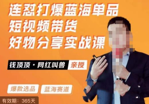 网红叫兽·连怼打爆蓝海单品，短视频带货好物分享实战课网创吧-网创项目资源站-副业项目-创业项目-搞钱项目网创吧