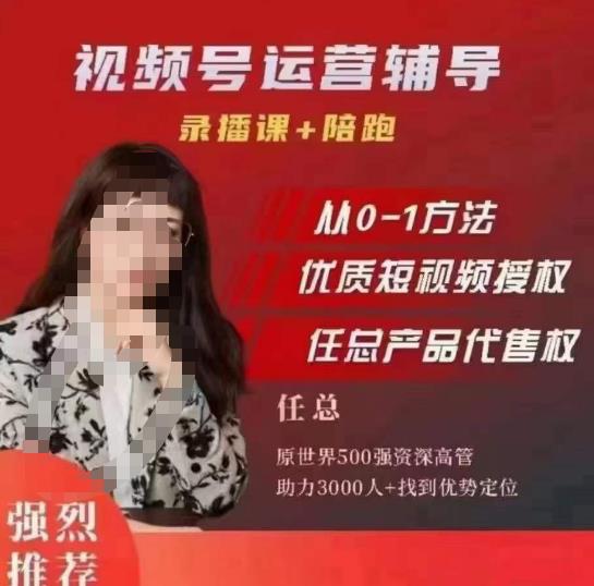 任姐视频号运营,懂老板的任总视频号短视频运营,从0到1做视频号课程网创吧-网创项目资源站-副业项目-创业项目-搞钱项目网创吧