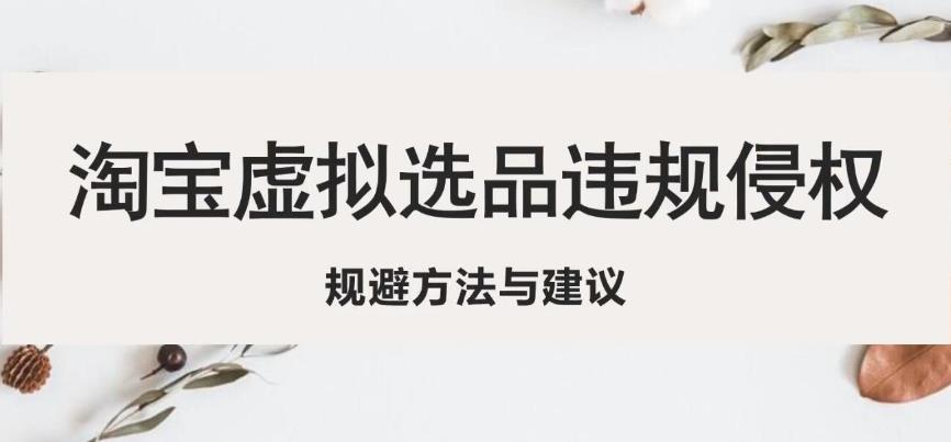 淘宝虚拟违规侵权规避方法与建议，6个部分详细讲解，做虚拟资源必看网创吧-网创项目资源站-副业项目-创业项目-搞钱项目网创吧