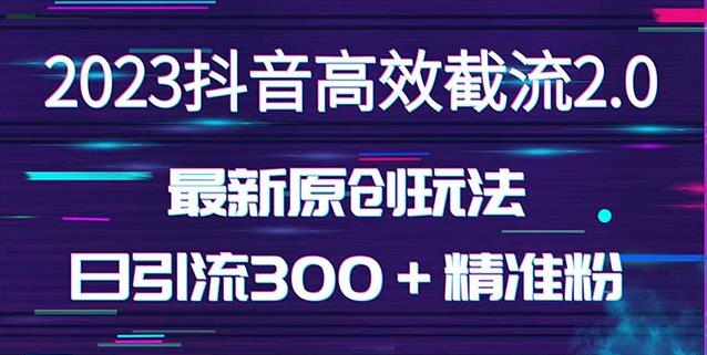 日引300+创业粉,独家抖音高效截流2.0玩法(价值1280)网创吧-网创项目资源站-副业项目-创业项目-搞钱项目网创吧