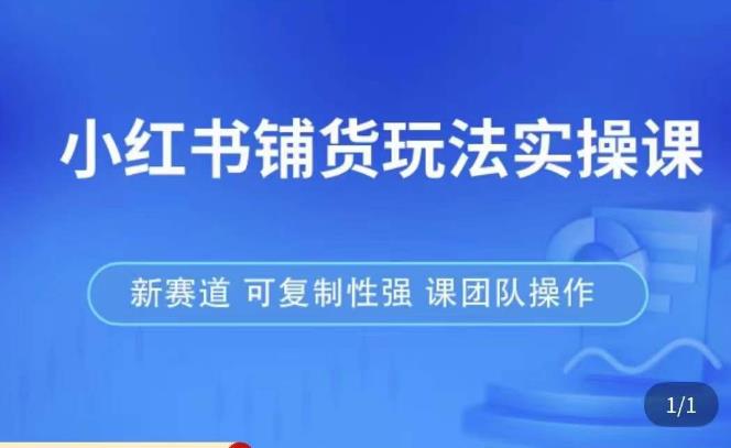 小红书铺货玩法实操课，流量大，竞争小，非常好做，新赛道，可复制性强，可团队操作网创吧-网创项目资源站-副业项目-创业项目-搞钱项目网创吧