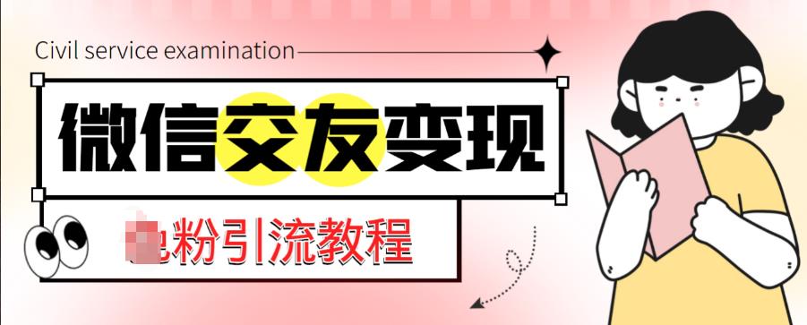 微信交友变现项目，吸引全网LSP男粉精准变现，小白也能轻松上手，日入500+网创吧-网创项目资源站-副业项目-创业项目-搞钱项目网创吧