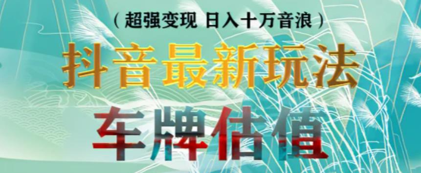 抖音最新无人直播变现直播车牌估值玩法项目，轻松日赚几百+【详细玩法教程】网创吧-网创项目资源站-副业项目-创业项目-搞钱项目网创吧