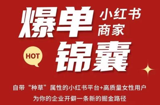 无畏·小红书商家爆单锦囊，掌握小红书各大规则，快速精准抢占行业和市场网创吧-网创项目资源站-副业项目-创业项目-搞钱项目网创吧