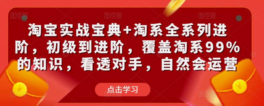 淘宝实战宝典+淘系全系列进阶，初级到进阶，覆盖淘系99%的知识，看透对手，自然会运营网创吧-网创项目资源站-副业项目-创业项目-搞钱项目网创吧