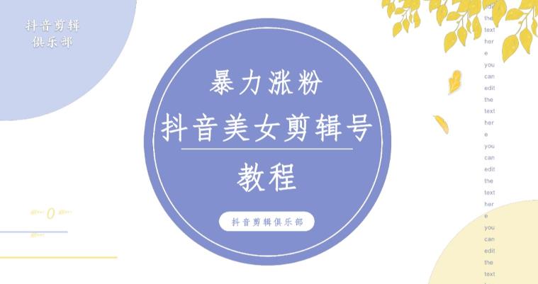 抖音快手暴力涨粉美女混剪视频教程，百分百过原创图片教程！附带违规申诉方法网创吧-网创项目资源站-副业项目-创业项目-搞钱项目网创吧