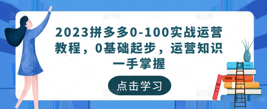 2023拼多多0-100实战运营教程，0基础起步，运营知识一手掌握网创吧-网创项目资源站-副业项目-创业项目-搞钱项目网创吧
